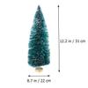 Amosfun Mini Frosted Sisal Trees Bottle Brush Trees Tabletop Mini Christmas Tree with Wood Base (Blue-Green) view 4