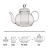 Glass Teapot With Infuser,Borosilicate Pot for Loose Tea, Bagged and Flowering Teas (800ml) view 2