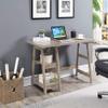 Convenience Concepts Designs2Go Trestle Desk 47" - Modern Desk or Vanity with Shelves, for Office, Dorm, Living Room, Sandstone view 2