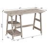 Convenience Concepts Designs2Go Trestle Desk 47" - Modern Desk or Vanity with Shelves, for Office, Dorm, Living Room, Sandstone view 3