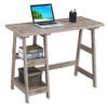Convenience Concepts Designs2Go Trestle Desk 47" - Modern Desk or Vanity with Shelves, for Office, Dorm, Living Room, Sandstone view 4