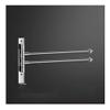 Swivel Towel Rack Mirror Polish, Space Saving Swinging Towel Rack for Bathroom Wall Mounted Towel Holder Organizer with Hooks, No Drill Glue Or Drilling Dual Use, 304 Stainless Steel,2bar view 1