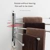 Swivel Towel Rack Mirror Polish, Space Saving Swinging Towel Rack for Bathroom Wall Mounted Towel Holder Organizer with Hooks, No Drill Glue Or Drilling Dual Use, 304 Stainless Steel,2bar view 2