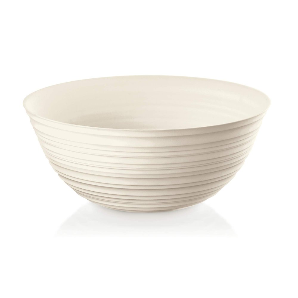 Guzzini Tierra 11.8" Extra Large Bowl - Milk White - 100% Recycled Plastic - Unbreakable, Reusable, BPA-Free, Cereal, Soup, Fruits - Mixing Bowl for Storage, Pantry & Kitchen