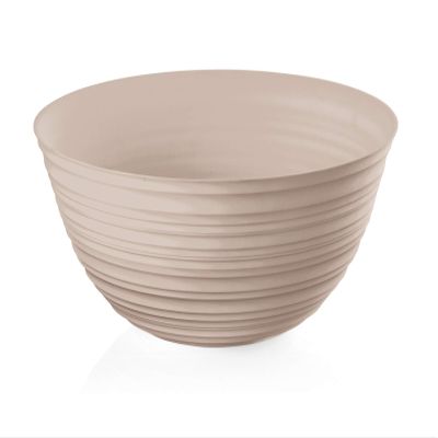 Guzzini Tierra 11.8" Extra Large Bowl - Taupe - 100% Recycled Plastic - Unbreakable, Reusable, BPA-Free, Cereal, Soup, Fruits - Mixing Bowl for Storage, Pantry & Kitchen