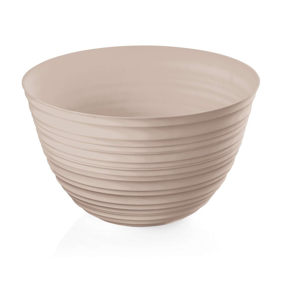 Guzzini Tierra 11.8" Extra Large Bowl - Taupe - 100% Recycled Plastic - Unbreakable, Reusable, BPA-Free, Cereal, Soup, Fruits - Mixing Bowl for Storage, Pantry & Kitchen