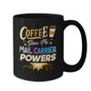 BeeTeeStore Mail Carrier Coffee Mug - Coffee Gives Me Powers Design - 11oz Black Ceramic Cup for Postal Workers, Letter Carriers, and Delivery Drivers view 2