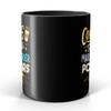 BeeTeeStore Mail Carrier Coffee Mug - Coffee Gives Me Powers Design - 11oz Black Ceramic Cup for Postal Workers, Letter Carriers, and Delivery Drivers view 3