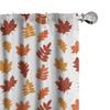 Ambesonne Burnt Orange Window Curtains, Various Fall Tree Leaf Sketches Repetition on Plain Backdrop, Lightweight Decorative Panels Set of 2 with Rod Pocket, Pair of - 28" x 84", Orange Paprika view 1