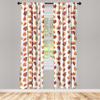 Ambesonne Burnt Orange Window Curtains, Various Fall Tree Leaf Sketches Repetition on Plain Backdrop, Lightweight Decorative Panels Set of 2 with Rod Pocket, Pair of - 28" x 84", Orange Paprika view 2