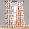 Ambesonne Burnt Orange Window Curtains, Various Fall Tree Leaf Sketches Repetition on Plain Backdrop, Lightweight Decorative Panels Set of 2 with Rod Pocket, Pair of - 28" x 84", Orange Paprika view 3