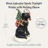 Blue Sky Clayworks Black Labrador Retriever Santa Tealight Holder 10.5" H view 3