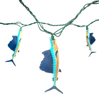 Rivers Edge Products Sailfish LED String Lights, 10-Bulb Decorative Fairy Lights with 2 Extra Bulbs, 10FT Hanging Lights for Bedroom, Patio, or Deck, Indoor or Outdoor Home Decor