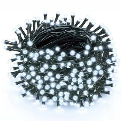 Holiday Bright Lights 20FT Cluster Rice Light Reel with 768 Twinkling LEDs, Pure White Indoor Outdoor Decorative String Lighting