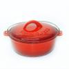 12 Qt. Red Enamel Coated Cast Iron Dutch Oven view 1