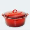 12 Qt. Red Enamel Coated Cast Iron Dutch Oven view 2