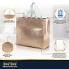 Nush Nush Rose Gold Gift Bags With Handles - Set of 15 Large Rose Gold Party Favor Bags - Ideal Goodie Bag for Bachelorette Party Favors, Birthday Parties, Thanksgiving, Christmas Gifts 13Wx5Dx11H view 4