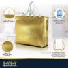 Nush Nush Large Gold Reusable Gift Bags With Handles - Set of 15, Bulk, Christmas, Birthday, Party Favor Bags - 13Wx5Dx11H view 4