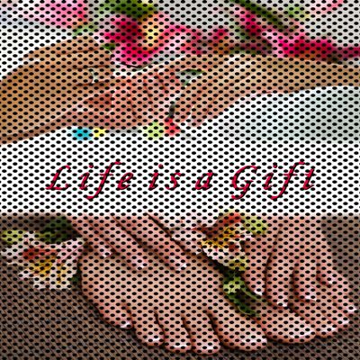 Quote VII Life is a Gift Nail Salon Sign Advertising Marketing Dcor Spa Vertical (PERFORATED 70/30 See-Through Window Vinyl Sign [OUTDOORS], 36")