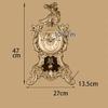 CLOCKZHJI Retro Desk Clock Desk Clock European Resin Clock with Pendulum | Living Room Bedroom Silent Vintage Quartz Desktop Clock Table Clock (Size : 47cm27cm13.5cm) view 2