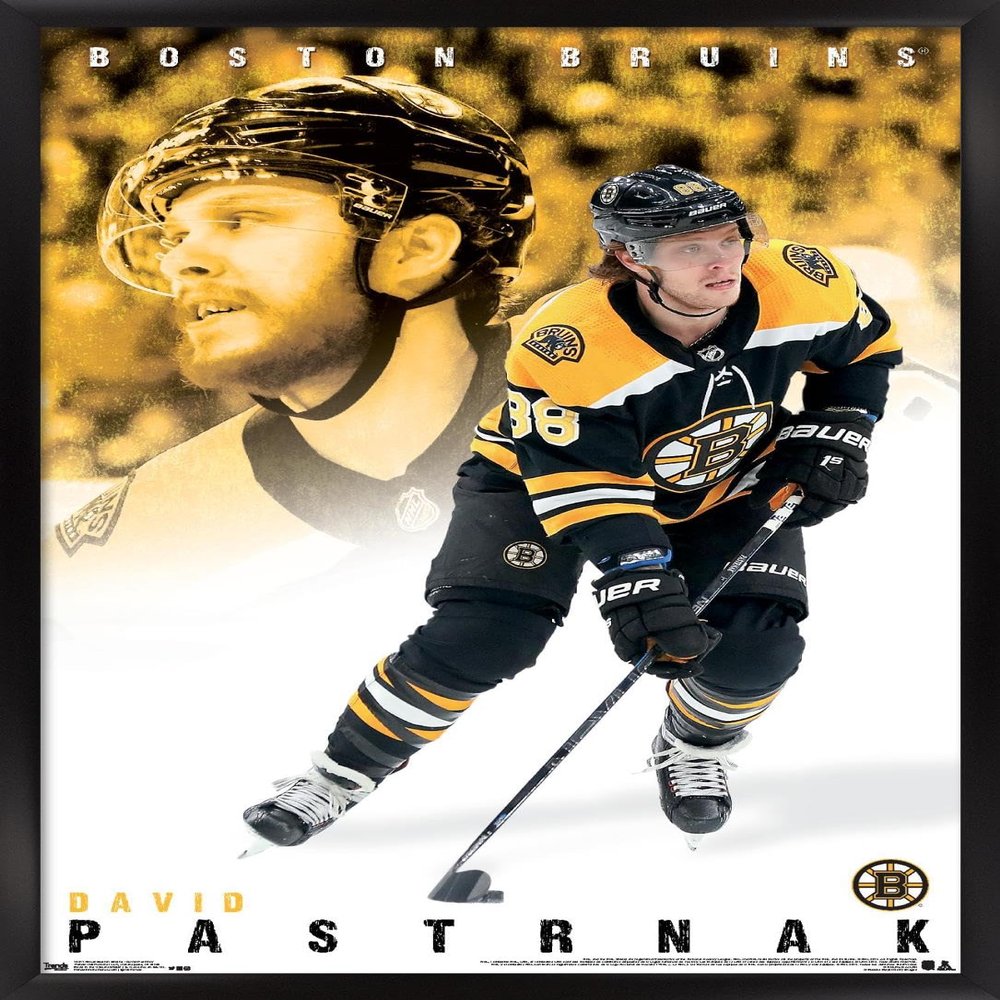 Trends International NHL Boston Bruins - David Pastrnk 19 Wall Poster, 22.375" x 34", Black Framed Version