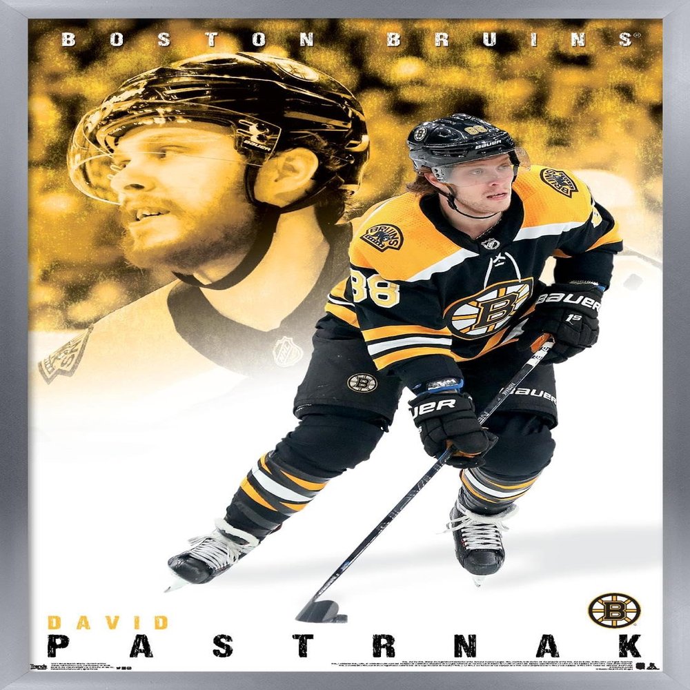 Trends International NHL Boston Bruins - David Pastrnk 19 Wall Poster, 22.375" x 34", Silver Framed Version