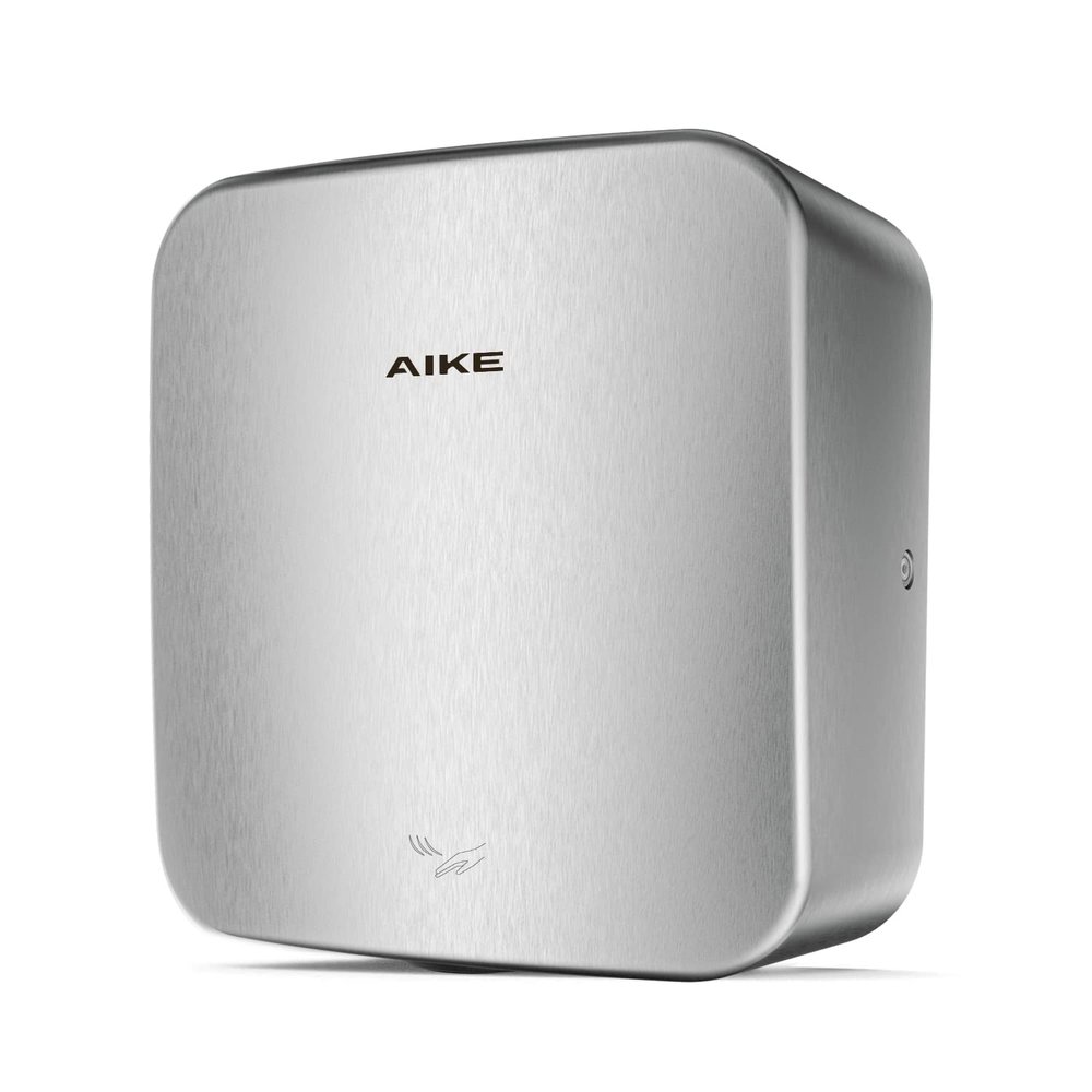 AIKE Heavy Duty Jet Cube High Speed Hand Dryer For Bathroom 110V 1400W, Model AK2800C Brushed Stainless Steel Cover