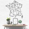 Metal France Map, Geometric Map of France, Metal Wall Art, Interior Decoration, Wall Hangings, Metal Wall Art, Carte France Mtal (38"W x 40"H / 96x100 cm) view 1