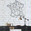 Metal France Map, Geometric Map of France, Metal Wall Art, Interior Decoration, Wall Hangings, Metal Wall Art, Carte France Mtal (38"W x 40"H / 96x100 cm) view 2