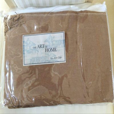 Ann Gish Fringe Adult Throw Shawl Caramel Brown Color 50"x70" Home Blanket