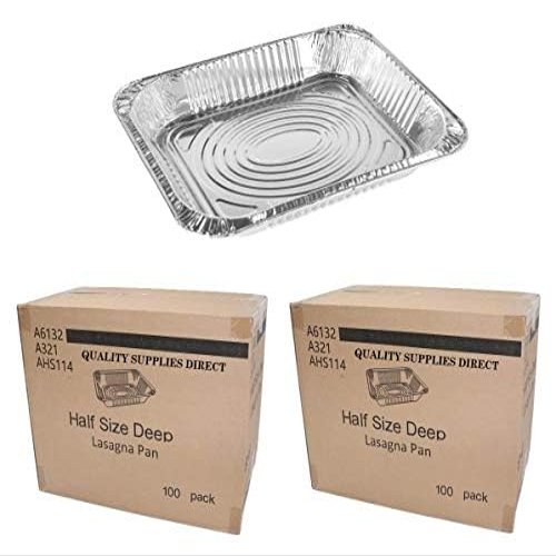 2 case - Aluminum Pans 9 x 13 Disposable Foil Pans 2 Box (100 box) Half Size Deep Steam Table Pans - Tin Foil Pans Great For Cooking, Heating, Storing And Food Prepping