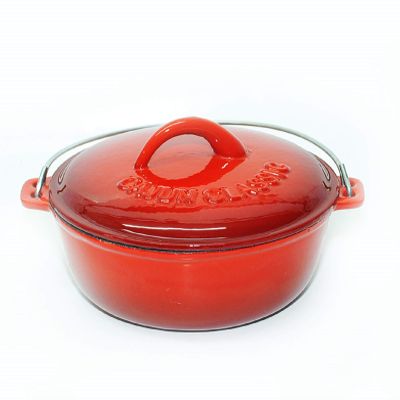 4.5 Qt. Red Enamel Coated Cast Iron Dutch Oven