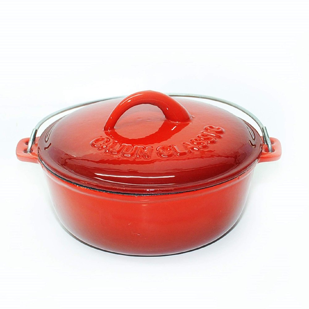 4.5 Qt. Red Enamel Coated Cast Iron Dutch Oven