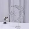 Mobestech Christmas Tree Topper Glittering Wrought Iron Moon Star Tree Toppers for Christmas Tree Deocration view 1