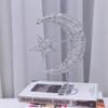 Mobestech Christmas Tree Topper Glittering Wrought Iron Moon Star Tree Toppers for Christmas Tree Deocration view 2