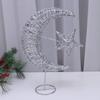 Mobestech Christmas Tree Topper Glittering Wrought Iron Moon Star Tree Toppers for Christmas Tree Deocration view 4
