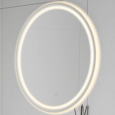 JONATHAN Y MIR101A-27R Dane 27 in. W x 27 in. H Small Round Rectangular Frameless Antifog Front/Back-Lit Tri-Color Wall Bathroom Vanity Mirror