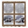Ambesonne Winter Shower Curtain, Rustic Snowy Frame Window View Print Mountain House Cold Christmas Day Picture, Cloth Fabric Bathroom Decor Set with Hooks, 69" W x 84" L, White and Khaki view 2