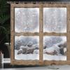 Ambesonne Winter Shower Curtain, Rustic Snowy Frame Window View Print Mountain House Cold Christmas Day Picture, Cloth Fabric Bathroom Decor Set with Hooks, 69" W x 84" L, White and Khaki view 3