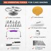 RFAQK 50PCs Cake Decorating Supplies Kit with 12" Aluminum Rotating Cake Turntable Stand, Professional Leveler, Straight & Offset Spatulas, 12 Numbered Icing Tips & Bags view 2