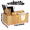 5 Compartments Coffee Condiment Organizer, Acrylic And Bamboo Wood Material, for Home, Office And Store,Bamboowood view 2