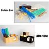 5 Compartments Coffee Condiment Organizer, Acrylic And Bamboo Wood Material, for Home, Office And Store,Bamboowood view 4