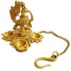 Traditional Peacock Brass Hanging Diya with 11 Inch Chain | Deepak | Oil Lamp | Home Decor | Spritiual Wall Hanging Peacock Diya with Chain view 2