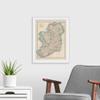 CANVAS ON DEMAND Johnston's Map of Ireland White Framed Art Print, Map Artwork view 3