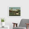 CANVAS ON DEMAND Rolling Hills White Framed Art Print, Barn Artwork view 3