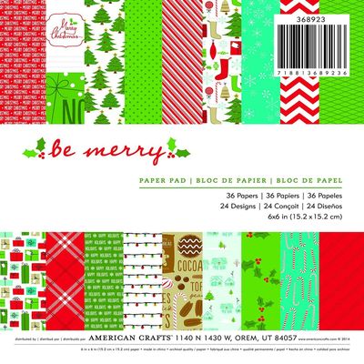 American Crafts 6 x 6 Paper Pad, Holiday