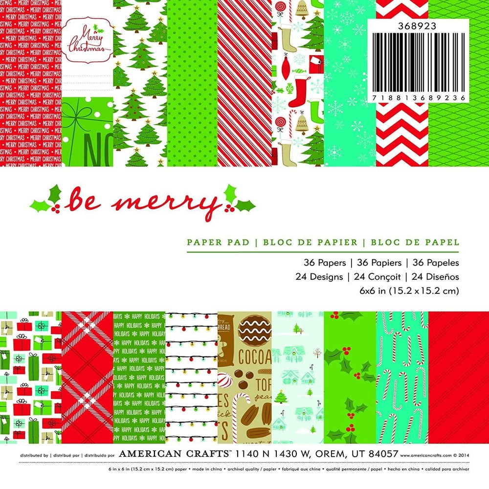 American Crafts 6 x 6 Paper Pad, Holiday