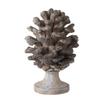 A & B Home 77341 10.6" W Gray and Light Brown Polyresin Indoor Pine Cone Statue, Table Dcor, Natural Design Sculpture, Grey view 1