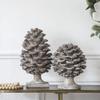 A & B Home 77341 10.6" W Gray and Light Brown Polyresin Indoor Pine Cone Statue, Table Dcor, Natural Design Sculpture, Grey view 4
