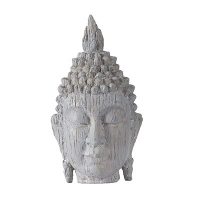 A&B Home Meditating Buddha Head Sculpture - 8" - Gray Finish